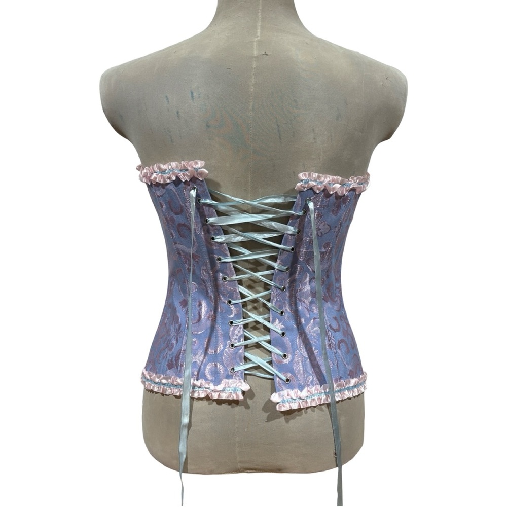 Strapless Lavender Pink Brocade Corset Top - Picture 2 of 9